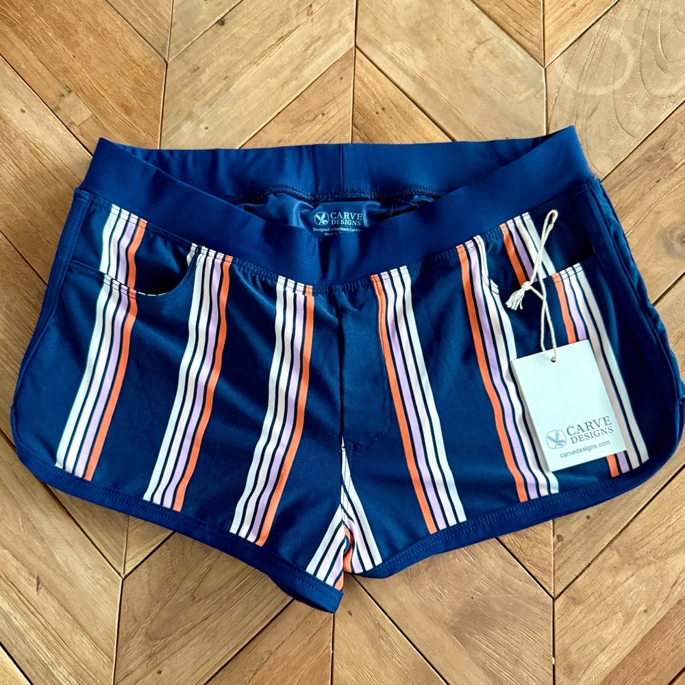 Carve Designs Lorenzo Short Navy, Orange and Pink Ravine color size SM